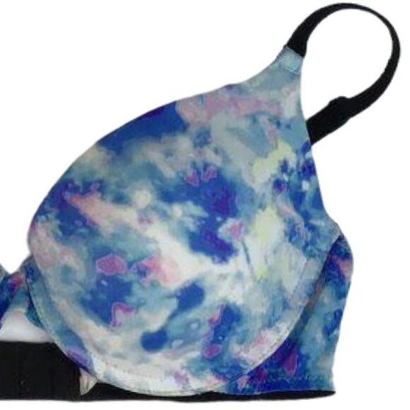 PINK Victoria Secret 34C Push Up Bra Underwire Blue Tie Dye Adjustable Straps - Picture 3 of 8